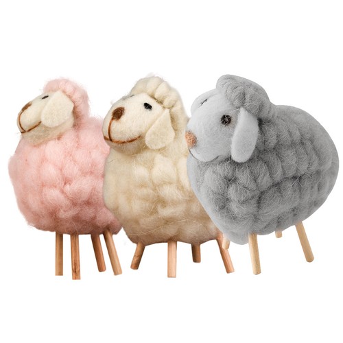 3pcs felted wool ornaments - felted,