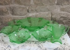 Art Deco Vintage Green Glass