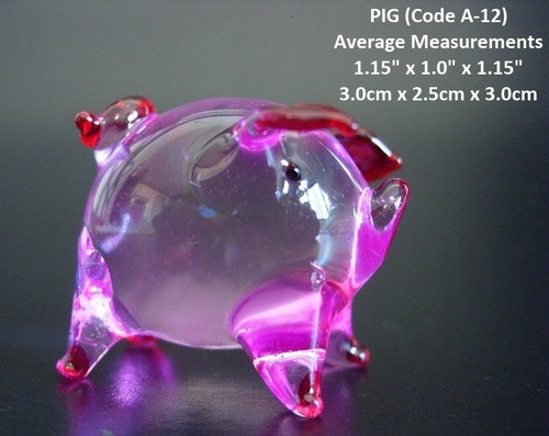 Miniature glass pig ornament - glass,