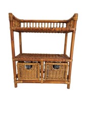 Wicker Rattan 2 Shelves w/2
