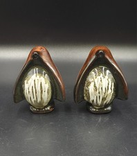 A Pair of Small Mid-century Stylised Ceramic Penguin Figurines 