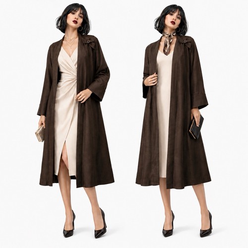 Vintage silk swing coat - silk, 50s