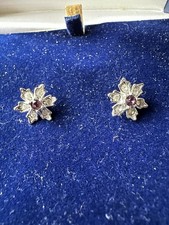 The Attwood Collection Earrings – Silver Tone with Purple & Clear Stone