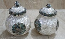 12" Marble Pot, Abalone Shell