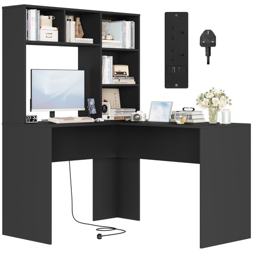 Shaped desk with power - desk,