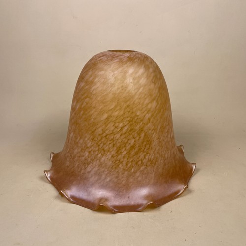 Amber glass lamp shade frilled - lamp,