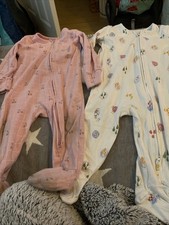 Baby Girl Sleepsuits X 2 Age 6/9months