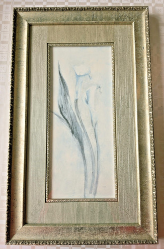 Vintage framed calla - lily, wall