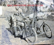 3 original WW1 photos Douglas & Indian Scout motorcycles motorbikes circ 1916-20