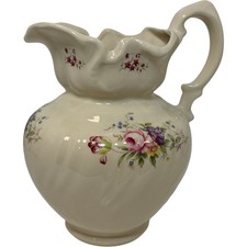 Large Floral Ceramic Pitcher