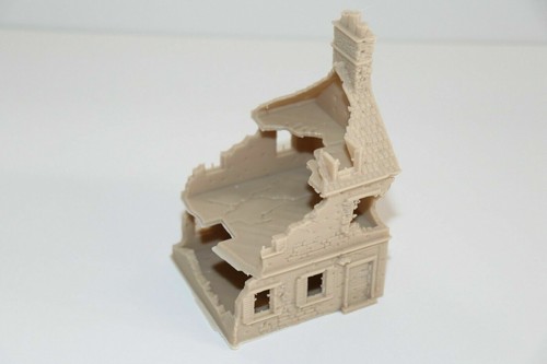 Damaged destroyed building - destroyed,