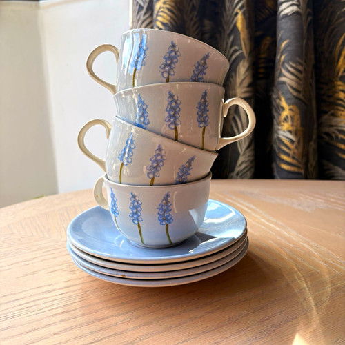 Ceramic tea cups saucers set - tea,