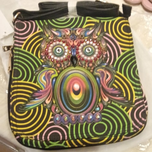Multicolour owl geometric faux - multicolour,