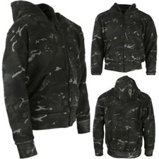 BOYS ARMY SAS CAMOUFLAGE ZIP HOODIE JACKET FLEECE LINED KIDS AGE 3-13 BLACK CAMO