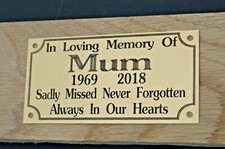 MEMORIAL BENCH PLAQUE GRAVE