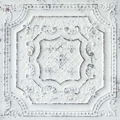 Tin ceiling tile aged artwork - ceiling,
