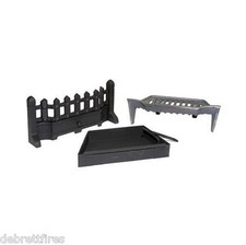 16" 40cm BEACON BLACK OPEN FIRE GRATE  COAL SOLID FUEL KIT WOOD