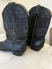Black Leather Cowboy Boots