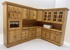 Dolls house fitted kitchen modern pine in 1/12th Scale. 
