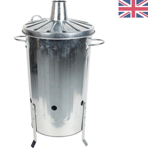 Rustic galvanised fire - galvanised, bin