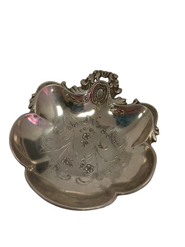 Vintage silver tone floral - silver,