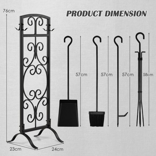 Wrought iron piece fireplace - wrought, 5