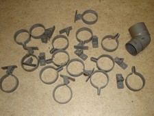 15 GREY PLASTIC DOWN PIPE CLIPS FOR 2.5 IN PIPE GUTTER DOWNPIPE HARDWARE