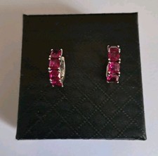 Lovely PANDORA Pink Hoop Earrings Sterling silver 