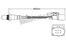 0258 007 353 Lambda Sensor Single 5 Wire 750mm Black Plug Exhaust O2 By Bosch