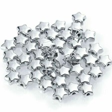 Star Beads for jewellery making 50pcs Spacer Acrylic Gold Silver 6mm Christmas