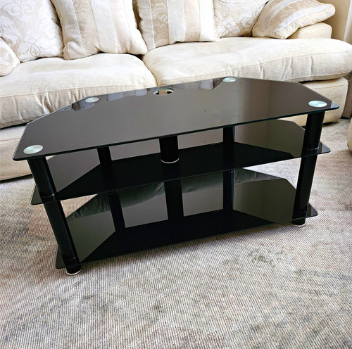 Avf 100cm black glass corner - black,