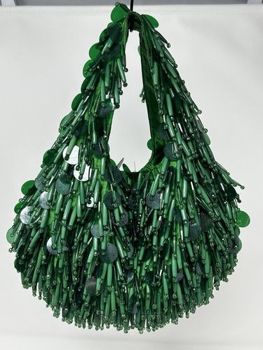 Zara green beaded - zara, fringe