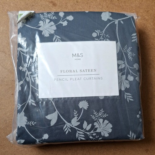 New navy floral sateen - new,