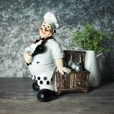 Resin Chef Figurine Chef Kitchen Decoration for Restaurant Kitchen Cupboard