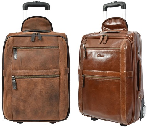 Genuine leather suitcase - leather, on