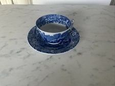 SPODE BLUE ITALIAN CUP AND SAUCER VGC