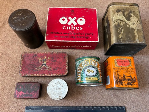 Vintage empty tins - vintage,