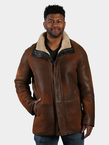 Shearling coat men real - shearling,