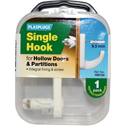 Plasplugs hollow door hook - hollow,