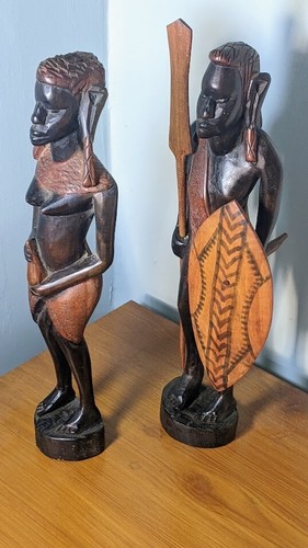 Africa pair carved - carved, ebony