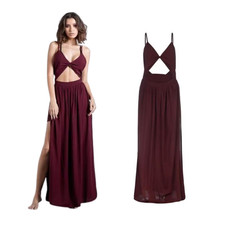 UK Size 16 (XL) Firetrap Maxi Dress Ladies Clothing Burgundy