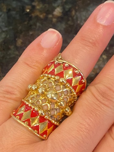 Christian dior red gold ring - christian,