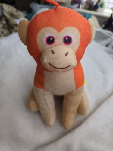 Orange monkey bear plush - orange,