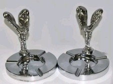PAIR of Rolls Royce ashtrays FULL SIZE Spirit of Ecstasy mascots PRICE DROP!!