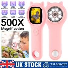 Handheld Digital Microscope 500X 2" IPS Screen HD Video for Kids PC/Mac