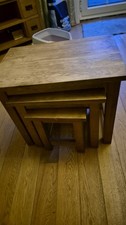 Tanles x 3 - Nest of Tables - Oak Furniture land. Large 60 x 40cm to 30 x 30cm.