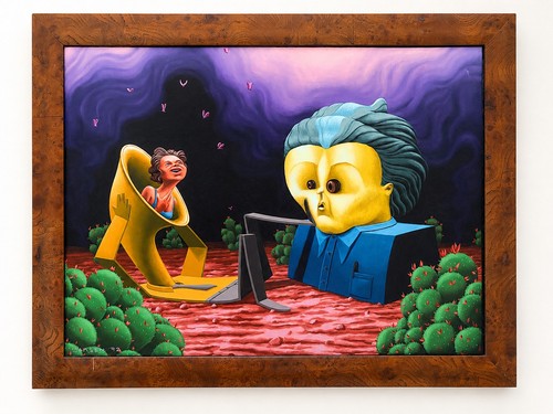 Surrealist oil painting framed - surrealist,