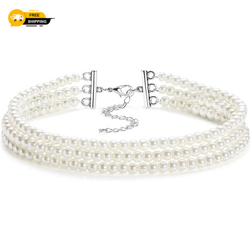Faux pearl layered - pearl,