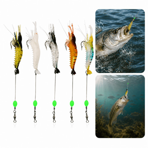 5pcs soft shrimp fishing lures - 5pcs,