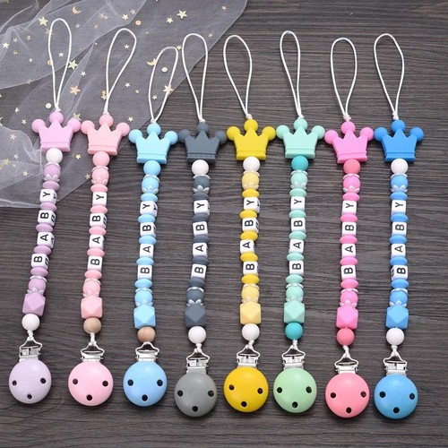 Baby crown pacifier clip - crown,